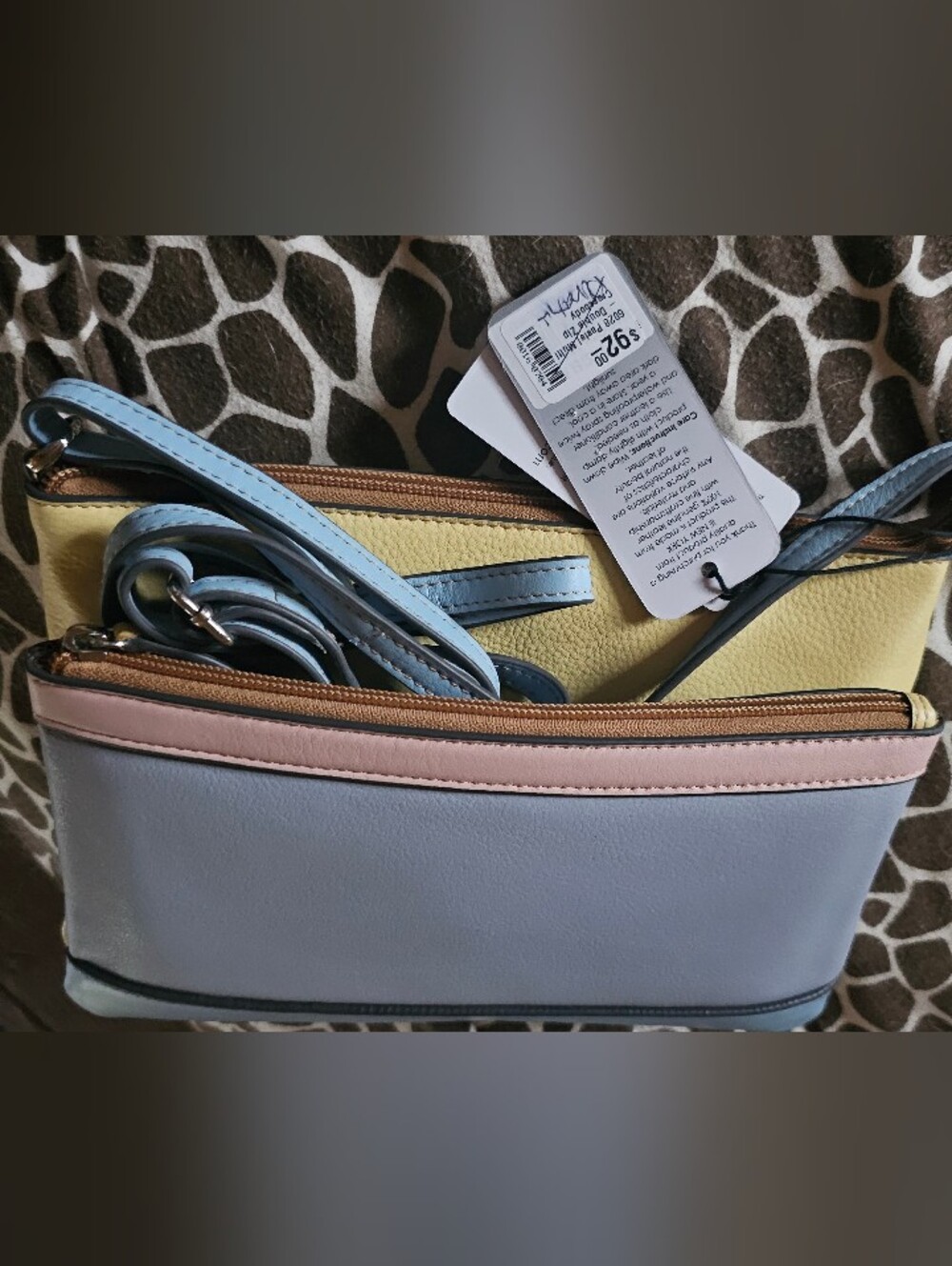 ili New York Two-Tone Double Zip Crossbody. NWT